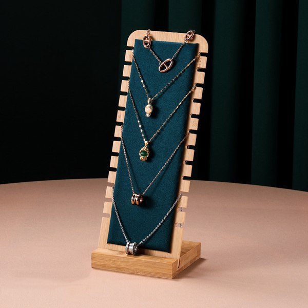 wood necklace display stand