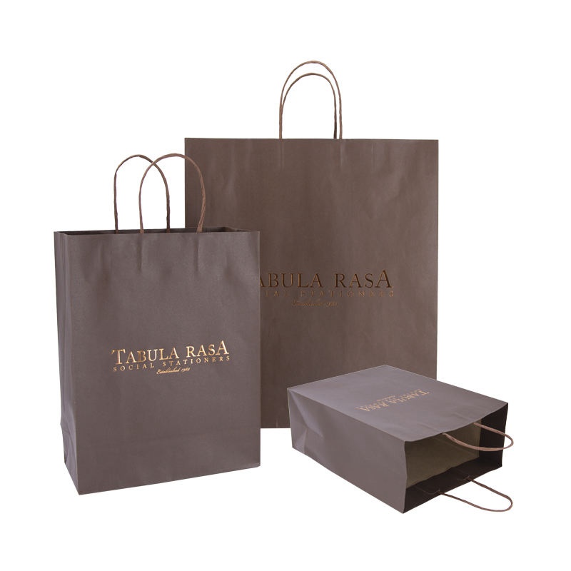 shopping bag with gold logo