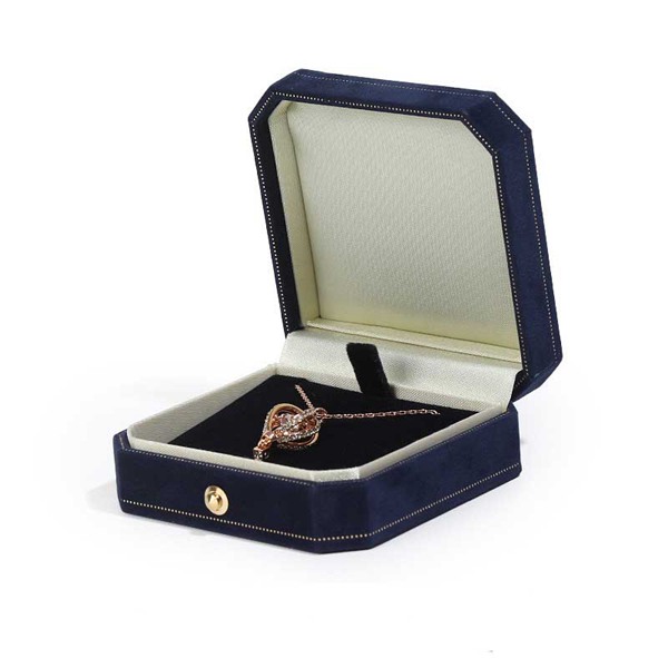 Necklace box with button