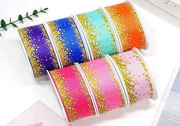 ribbon with gold glitter