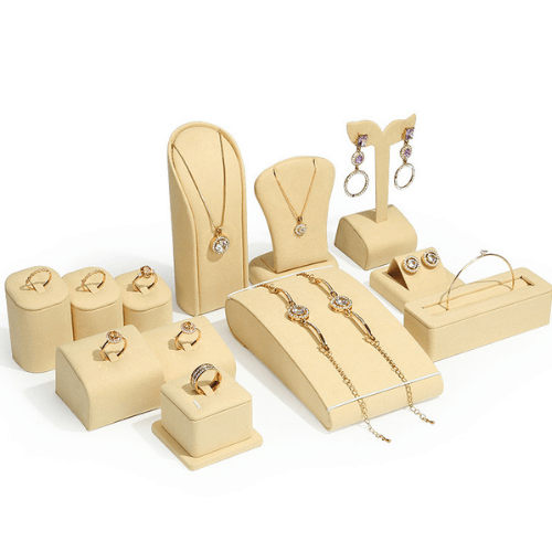 Beige jewelry display