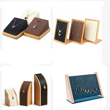 Wood necklace displays