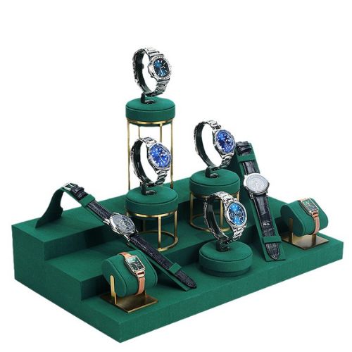 Green microfiber watch display